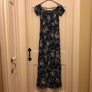 Navy Blue floral maxi dress